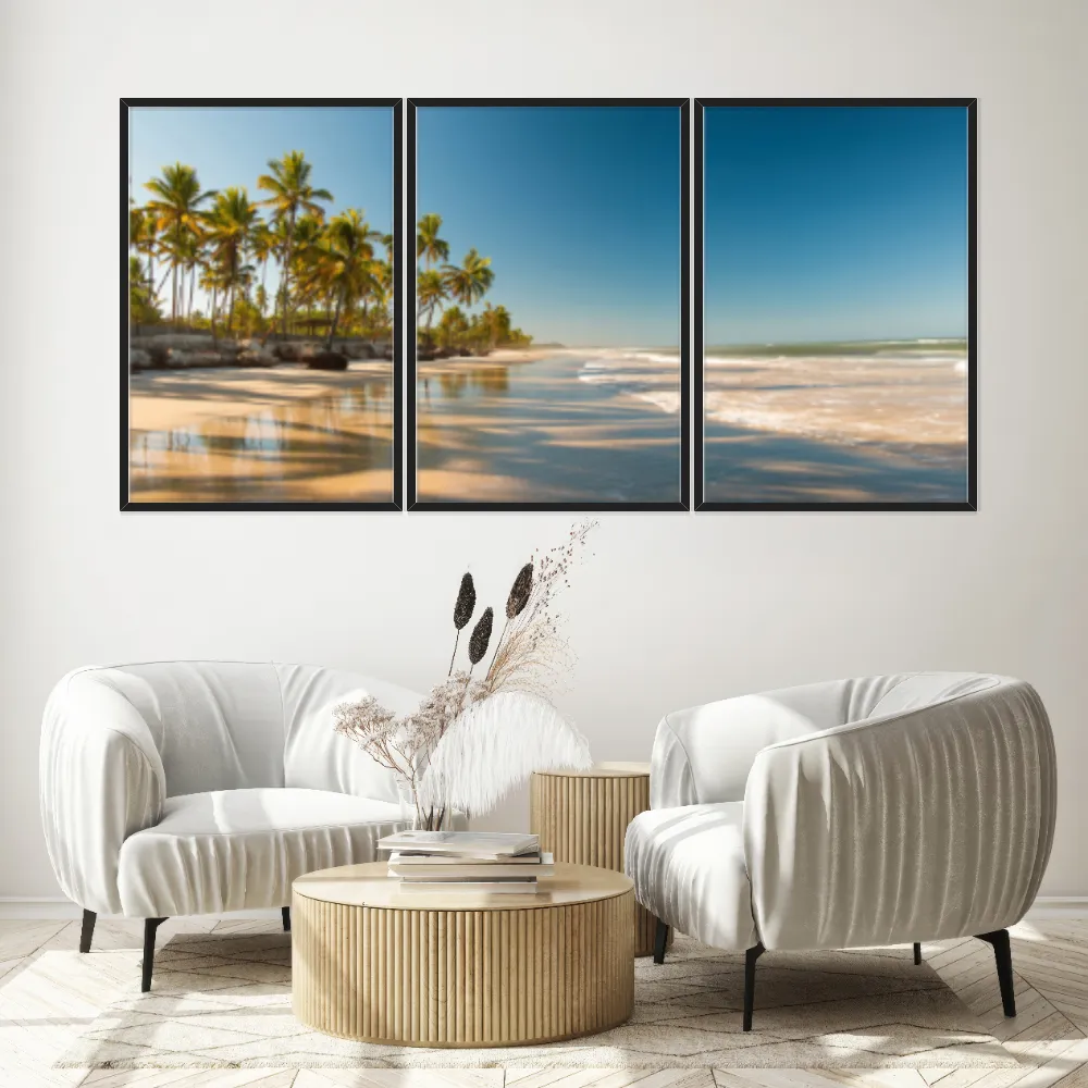 Kit Quadros Decorativos Coqueiro Na Praia