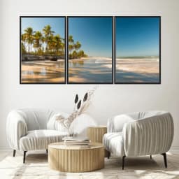 Kit Quadros Decorativos Coqueiro Na Praia