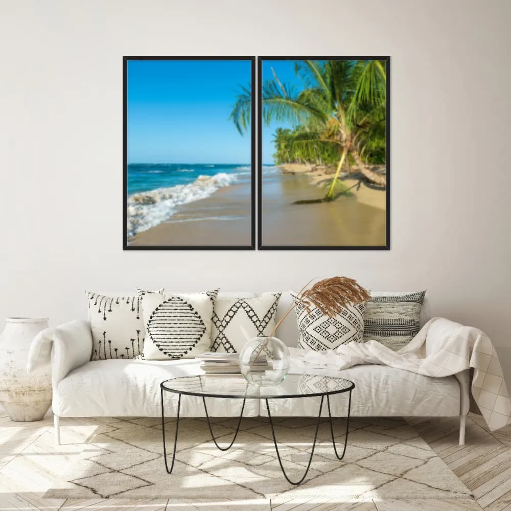 Kit Quadros Decorativos Coqueiro Na Praia