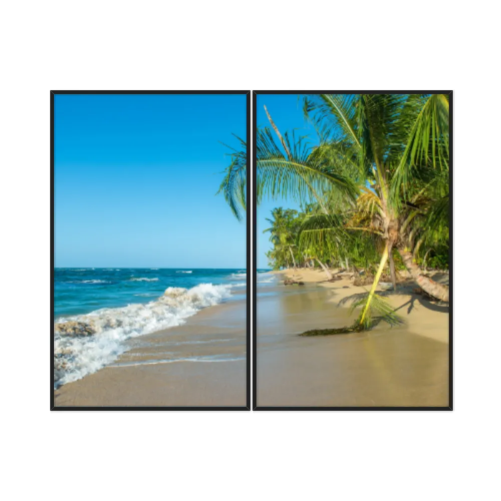 Kit Quadros Decorativos Coqueiro Na Praia