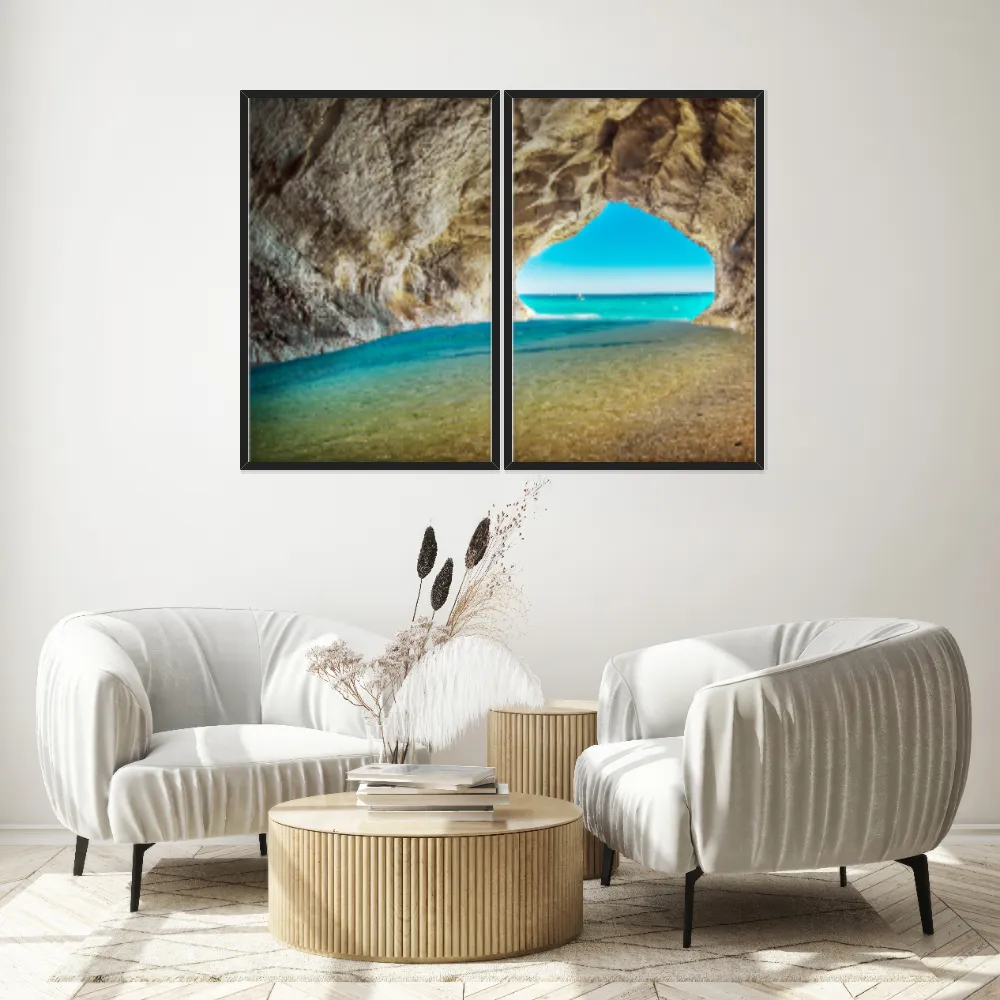Kit Quadros Decorativos Gruta Com Caverna