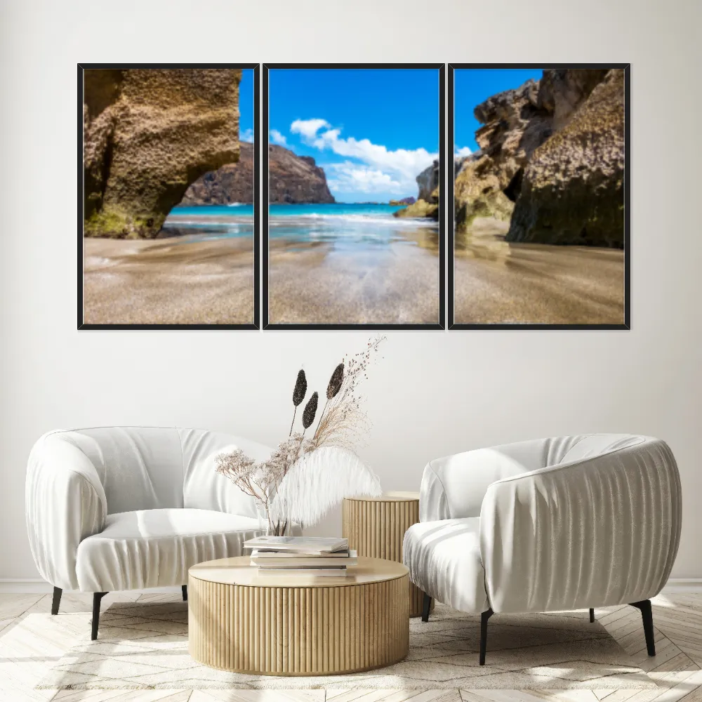 Kit Quadros Decorativos Mar Com Montanha