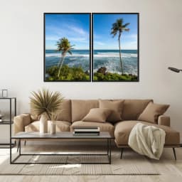 Kit Quadros Decorativos Coqueiro Na Praia