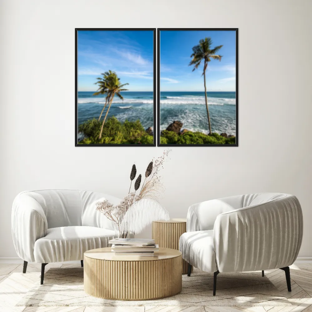 Kit Quadros Decorativos Coqueiro Na Praia