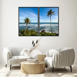 Kit Quadros Decorativos Coqueiro Na Praia