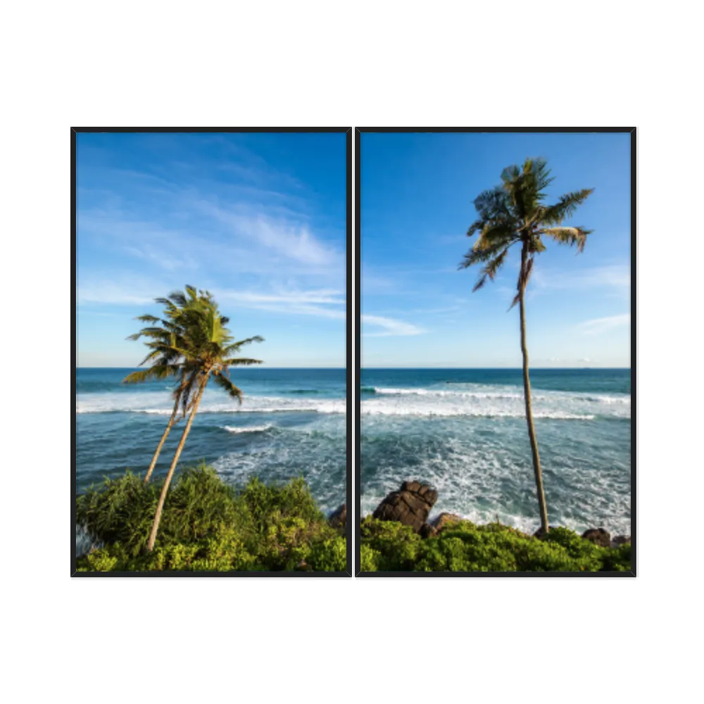 Kit Quadros Decorativos Coqueiro Na Praia