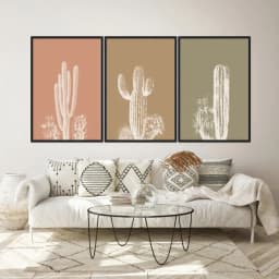 Kit Quadros Decorativos Cactos