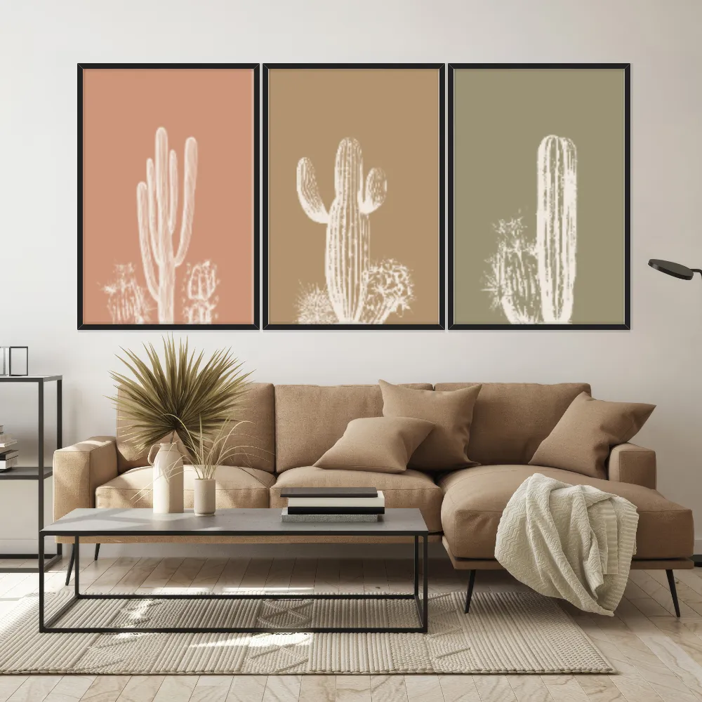 Kit Quadros Decorativos Cactos