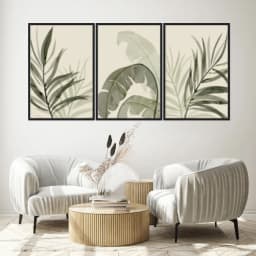 Kit Quadros Decorativos Planta Abstrata