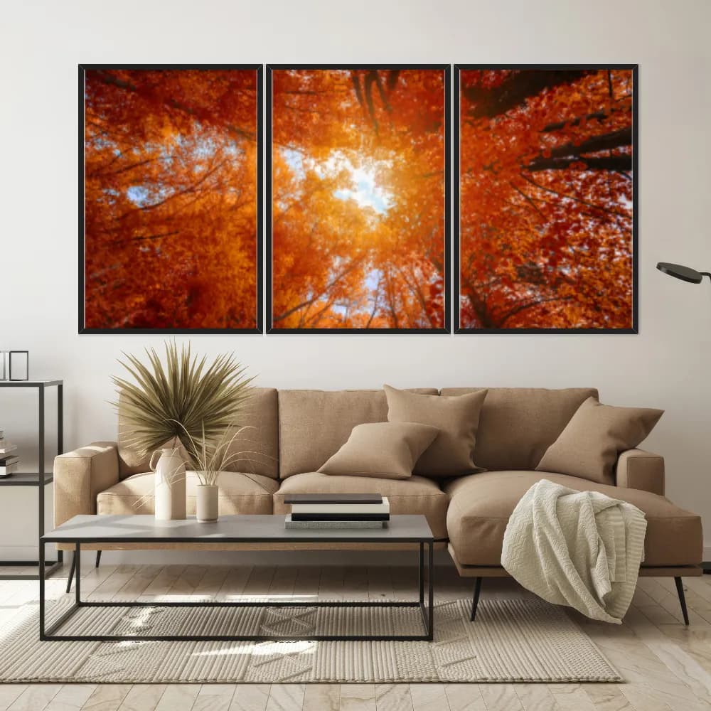 Kit Quadros Decorativos Árvore Laranja