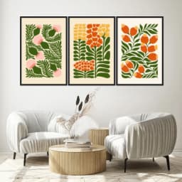 Kit Quadros Decorativos Flora Abstrata