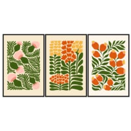 Kit Quadros Decorativos Flora Abstrata