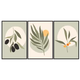 Kit Quadros Decorativos Planta Abstrata