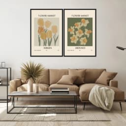 Kit Quadros Decorativos Flora Abstrata