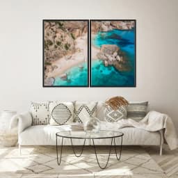Kit Quadros Decorativos Mar Com Pedras