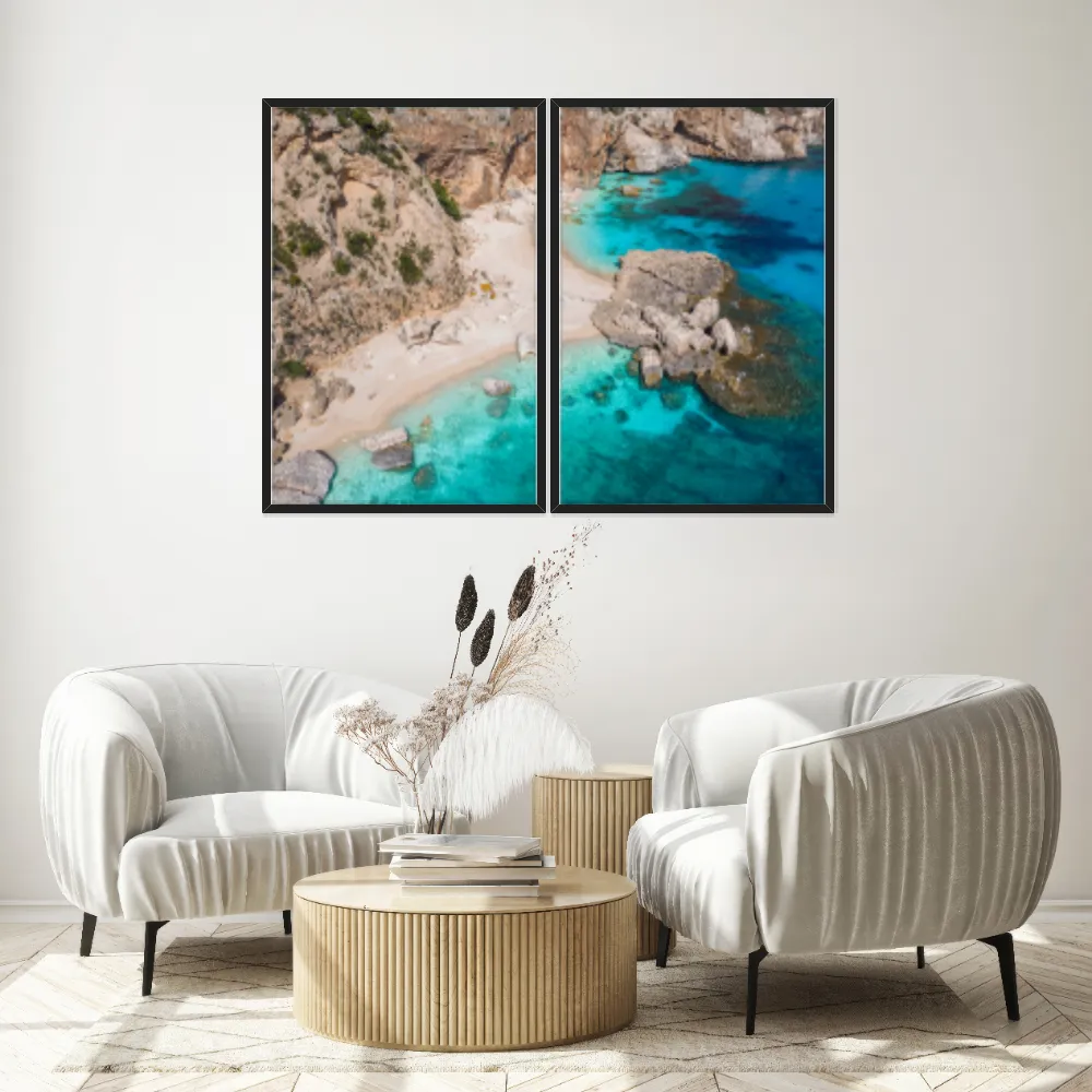 Kit Quadros Decorativos Mar Com Pedras