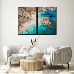 Kit Quadros Decorativos Mar Com Pedras
