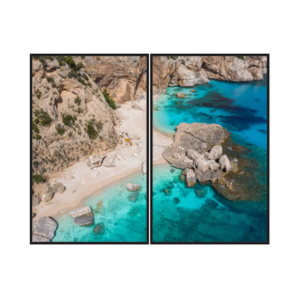 Kit Quadros Decorativos Mar Com Pedras