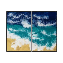 Kit Quadros Decorativos Pintura De Mar Com Areia