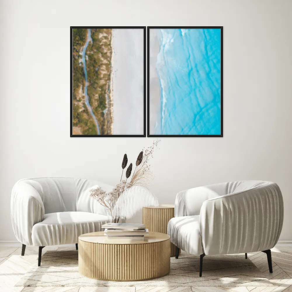 Kit Quadros Decorativos Estrada Com Vista Para O Mar