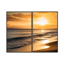 Kit Quadros Decorativos Praia Com Pôr Do Sol