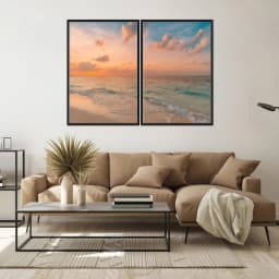 Kit Quadros Decorativos Mar Na Areia
