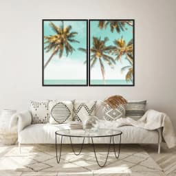 Kit Quadros Decorativos Coqueiro Na Praia