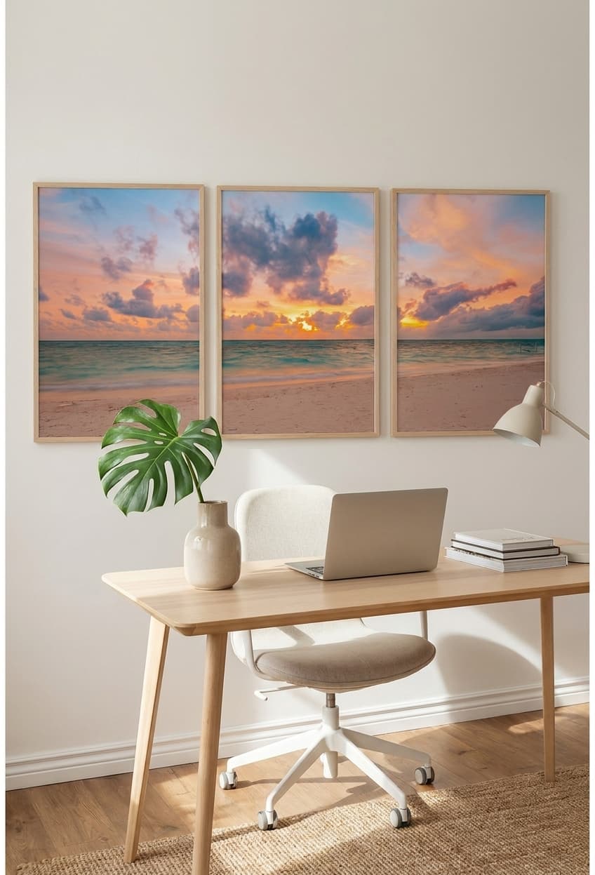 Kit Quadros Decorativos Pôr Do Sol