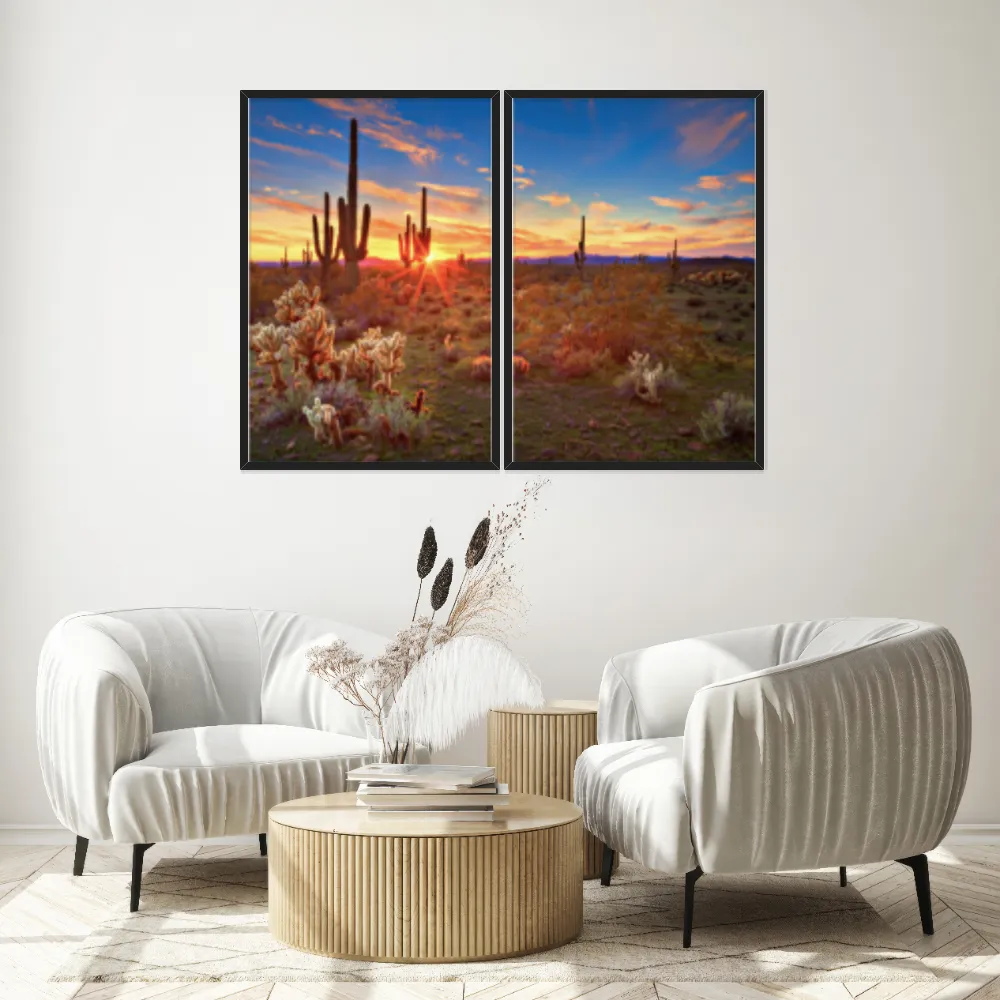 Kit Quadros Decorativos Pôr Do Sol