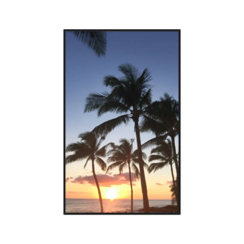 Quadro Decorativo Coqueiro Com Pôr Do Sol